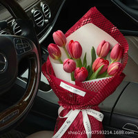 Papel de Panal Ecológico Hecho a Mano Reutilizable Estilo Retro para Arreglos Florales al por Mayor, Malla para Envolver Ramos, Forros para Ramos de Flores 50cm*10