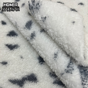 Tela cepillada terciopelo faconne de doble cara 320gsm tela Sherpa con estampado de patrón personalizado para manta de viaje chaqueta de ropa de casa - Product Image 4