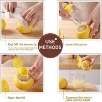 Presse-citron en plastique manuel portable avec couvercle, facile à nettoyer