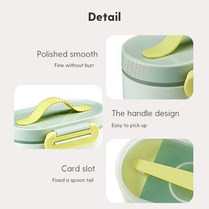 Boîte à lait en poudre pour bébé de 600 ml avec cuillère, en plastique sans BPA, réutilisable, distributeur de formule portable, boîte à collation - Product Image 6