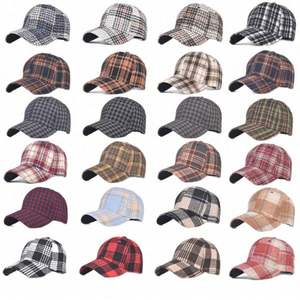 Nouvelle Collection Automne Hiver 2025 – Casquette de Baseball Tendance Classique Britannique en Tweed à Carreaux 24 Couleurs pour Femme – Idéale pour Tenues Décontractées et Extérieures - Product Image 3