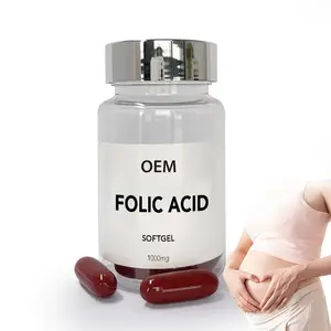 Custom LOGO Private Label Nutritional Supplement Supports Babys Brain Prenatal Multivitamin Folic Acid Softgel gelatin Softgel