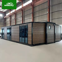 Klaar voor verzending: 40ft uitklapbare containerwoning, mobiele modulaire prefab woning met badkamer en keuken voor snelle inzet