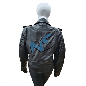 Nabtay Sports Cowhide <b>Leather</b> Vintage Breathable Lightweight <b>Winter</b> Moto <b>Jacket</b> Fringe Studs Animal Print Western Biker Style - Product Image 2