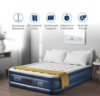 Matelas pneumatique King personnalisé résistant à la perforation avec dessus en PVC imperméable et pompe électrique rapide pour l'extérieur et la chambre à coucher