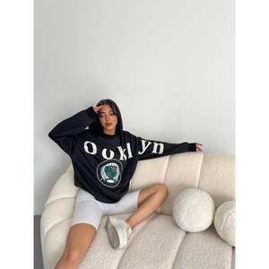 Sudadera Oversize Estampada Brooklyn para Mujer, 340g, Tejida, Transpirable, de Manga Larga y Cuello Redondo - Product Image 1