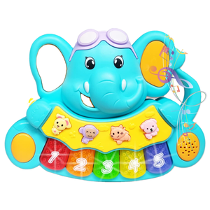 Jouet musical Montessori en forme d'éléphant, clavier électronique pour l'apprentissage précoce, instrument éducatif de dessin animé pour bébés et tout-petits - Product Image 1