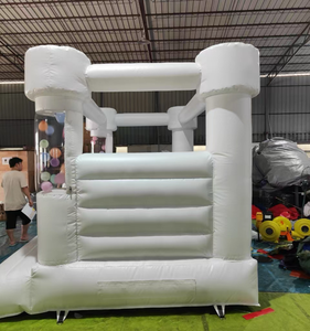 Vente flash - Château gonflable pour enfants en PVC blanc de 0,55 mm, 10 pieds x 13 pieds, avec ballons, château gonflable blanc pour événements - Product Image 3