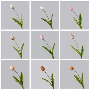 Flores Artificiales de <span class=keywords><strong>Tulipán</strong></span> de PU, Estilo INS, Fabricante, Planta Verde, Venta al por Mayor, Decoración para Bodas, Eventos, Fiestas, Manualidades, Nuevo Producto - Product Image 5