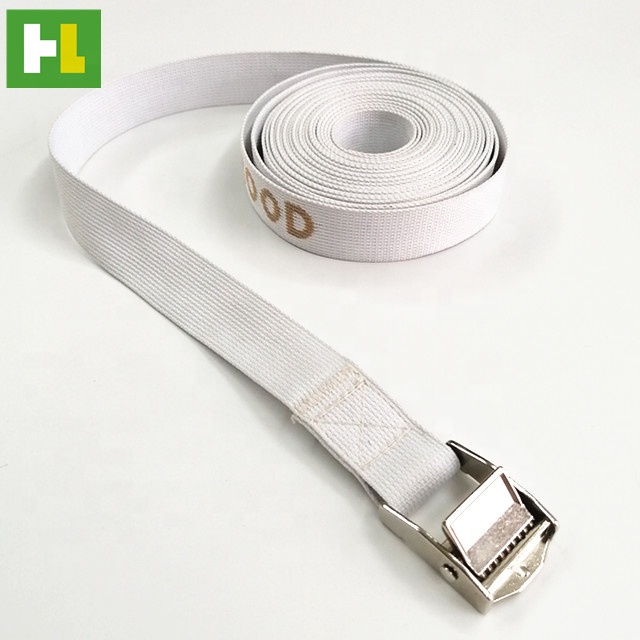 Новейший дизайн 5 м длинный жаккардовый логотип белый ремень с пряжкой для тренажерного зала фитнеса