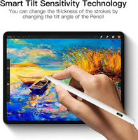 Stylet en aluminium personnalisé avec logo, détection de mouvement de la paume, capteur d'inclinaison, affichage numérique de la puissance, pointe remplaçable, magnétique, capacitif actif pour iPad