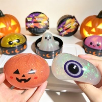 Nouveau Jouet Squishy Halloween 2026 : Citrouille Scintillante, Œil, Mini Balle à Presser Anti-Stress, Jouet Sensoriel en Silicone Souple Unisexe pour Filles et Garçons