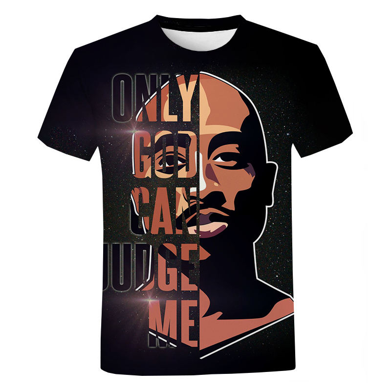Rapper Tupac 2pac 3D Printed Shirt for Men Hip Hop T-shirt