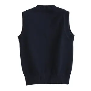Fashion High Outdoor School Uniform College Sweater V Neck Knitted School Sweater For School