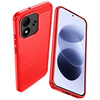 Coque arrière en TPU souple antichoc robuste en fibre de carbone avec estampage à chaud pour Xiaomi Redmi Note 17 5G/17 Pro 5G/Note 17 Pro Max 5G