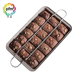 Non stick coating brownie baking pan chocolate cake divider mold cake tool food grade bread baking tray bakeware baking supplies