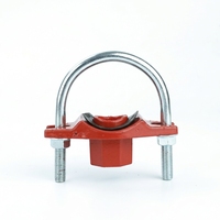 Raccord mécanique rainuré rouge en fonte ductile fileté, basse pression, peint pour la protection incendie
