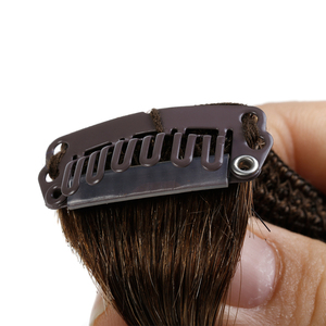Extensiones de Cabello Humano con Clip K.SWIGS, Cabello Indio Remy de Doble Trama, Teñido en Negro Marrón Ombre, Cabello Largo y Liso - Product Image 4