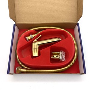 SR167 ABS GROME GOLD shattaf с 1,2 м ПВХ золотым шлангом, ванная комната, унитаз, набор shattaf, биде опрыскиватель - Product Image 3
