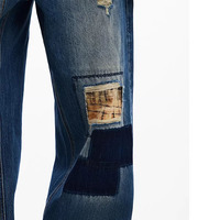Jean droit vintage pour homme, noir, coupe slim, décontracté, 100 % coton, avec logo personnalisé, délavé et vieilli, été-automne