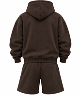 Ensemble sweat à capuche et short brodé personnalisé 2026 pour homme – Tenue décontractée en polaire pour l'hiver, séchage rapide, motif lettres noires, logo avant