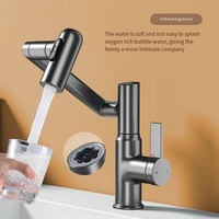 360 degrés rotation universelle tout cuivre pistolet gris affichage numérique intelligent robinet d'eau froide et chaude robinet de bassin