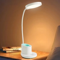 Lampe de table portable rechargeable moderne à LED, avec lumière de nuit et porte-crayons, pour une utilisation confortable pour les yeux