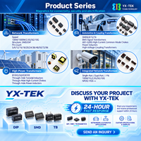 Transformateur LAN double port YX-DIP4801AG, inductance de fuite max. 0,5 µH, 100/1000BASE-T, montage sur circuit imprimé, -40°C +85°C pour Ethernet