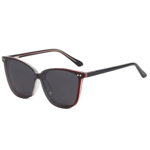 <span class=keywords><strong>Lunettes</strong></span> de soleil magnétiques à clipser pour hommes et femmes, monture noire, surdimensionnées, UV400, pour la conduite quotidienne, polarisées - Product Image 3