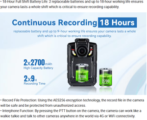 Caméra portable 4G LTE avec vision nocturne, deux batteries, enregistrement de 16 heures, capteur CMOS <span class=keywords><strong>1080P</strong></span> <span class=keywords><strong>4MP</strong></span> - Product Image 6