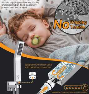 Ensemble <span class=keywords><strong>de</strong></span> douche 12 pouces avec pommeau <span class=keywords><strong>de</strong></span> pluie et douchette à main, valve anti-fuite, conception écoénergétique pour usage domestique - Product Image 6