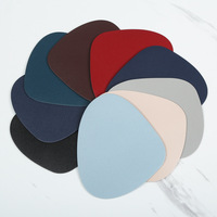 Set de table en cuir de style américain, résistant à la chaleur, imperméable à l'eau et à l'huile, isolant, style nordique, moderne, minimaliste, rond, couleur unie