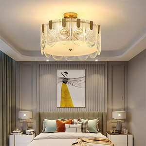 Nouveau Style Contemporain Classique Designer Pendentif Lumière Hôtel Décor salon moderne or verre plafonnier - Product Image 3