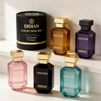 Emballage cosmétique de luxe, flacon de parfum en verre ambré vide de 30 ml, 50 ml, 100 ml, col serti avec bouchon doré