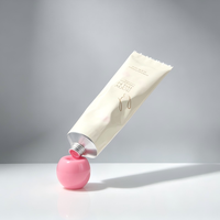 Tube cosmétique en aluminium et plastique écologique de 2,5 oz, couleur personnalisée, avec bouchon à vis rose mignon pour baume corporel et crème pour les mains