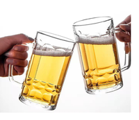 Choix de Gros: Chopes à Bière de Style Moderne de Grande Capacité 500ML et 1000ML en PC/PS avec Poignée, Idéales pour Bar à Domicile ou comme Coffret Cadeau