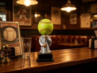 Trofeo de Softbol de Resina Hecho a Mano, Premio Deportivo Pintado a Mano de 22 cm, Premio de Torneo para Equipo, Regalo de Reconocimiento al Campeón de la Liga