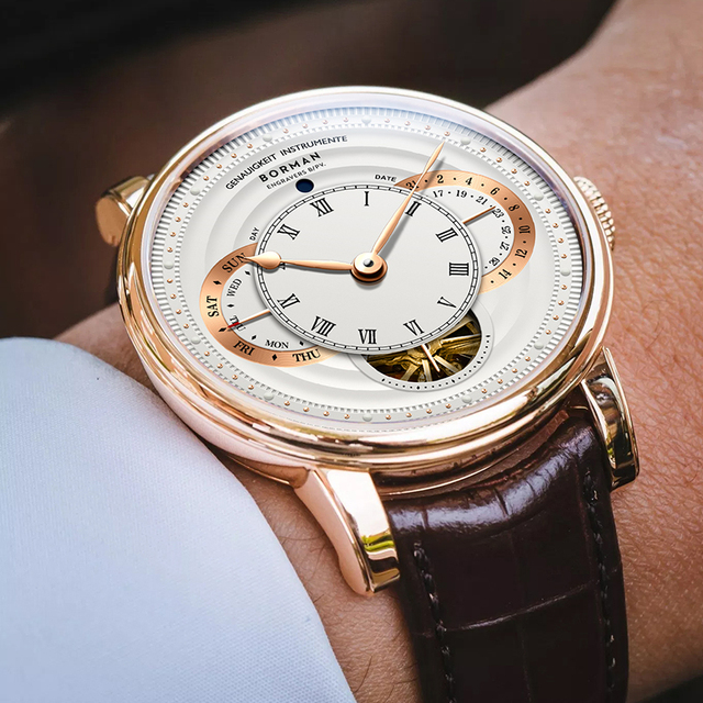 Low MOQ Factory Prices OEM/ODM Accept Custom Brand Logo Stainless Steel Leather Pointer Automatic Wrist Watch for Men Sapphire