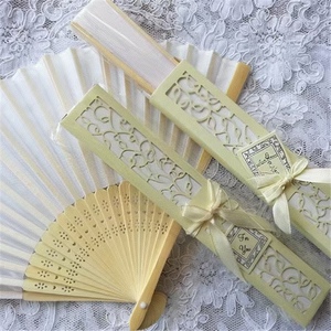 تخصيص مروحة اليد الخيزران الجملة الزفاف الحرير اليد طوي جيب الملحقات الخيزران الخشبية الصغيرة المحمولة مروحة اليد - Product Image 5