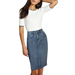 Women Super Comfy Perfect Fit <strong>Stretch</strong> <strong>Denim</strong> <strong>Skirt</strong> - Product Image 1