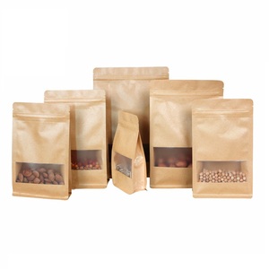 custom logo Stand-up Pouch Kraft Paper food grade plastic bag tea bags