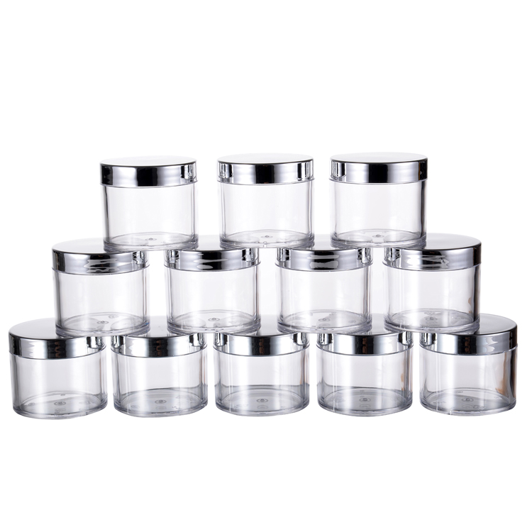 Wholesale 60g 2oz 120g 4oz PS material lip scrub jar glitter jars plastic jars for Nail Art Powder Cream