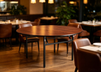 Table ronde pliable en bois, directement de l'usine, pour dîner, banquet, mariage, événement, location commerciale