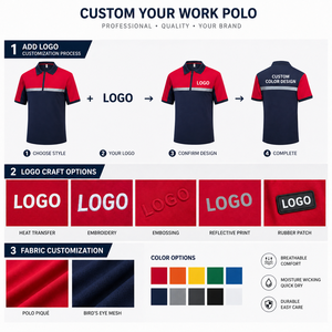 Custom Wholesale Hi Vis Safety <strong>Work</strong> Short Sleeve POLO Shirt Reflective Strip <strong>Construction</strong> Engineering Logistics <strong>Work</strong> <strong>Clothes</strong> EN - Product Image 4