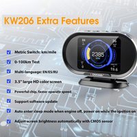 Smart Auto Meter Boost Gauge KONNWEI KW206 RPM Velocímetro HUD Head up Display Voltaje Alarma OBD2 EOBD Herramienta de diagnóstico de coche
