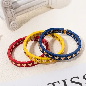 Bracciale Elastico Bohémien con Perline a Cuore Colorate in Lega di Zinco, Gioiello Moda Regalo per Donne <span class=keywords><strong>2026</strong></span> - Product Image 5