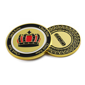 Pièces de monnaie commémoratives en alliage métallique émaillé réversible, plaquées or 3D, pour jeux de poker (Check Raise), fabrication sur mesure - Product Image 2