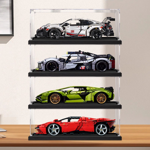 Vitrine d'exposition en acrylique pour modèles de voitures, boîte de présentation transparente anti-poussière pour collection de modèles de voitures et blocs de construction <span class=keywords><strong>Lego</strong></span> - Product Image 3