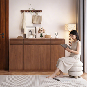 <span class=keywords><strong>Scarpiera</strong></span> di Lusso Moderna in Legno Massello Sostenibile con Ripiani Regolabili Salvaspazio per Ingresso, Sala da Pranzo e Soggiorno - Product Image 2