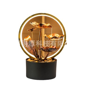 Fuente de Agua Metálica Retro de Diseño Circular Dh031 para Decoración de Escritorio en Hogar u Oficina - Product Image 1